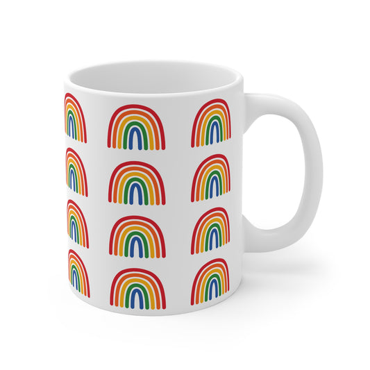 Rainbow print mug